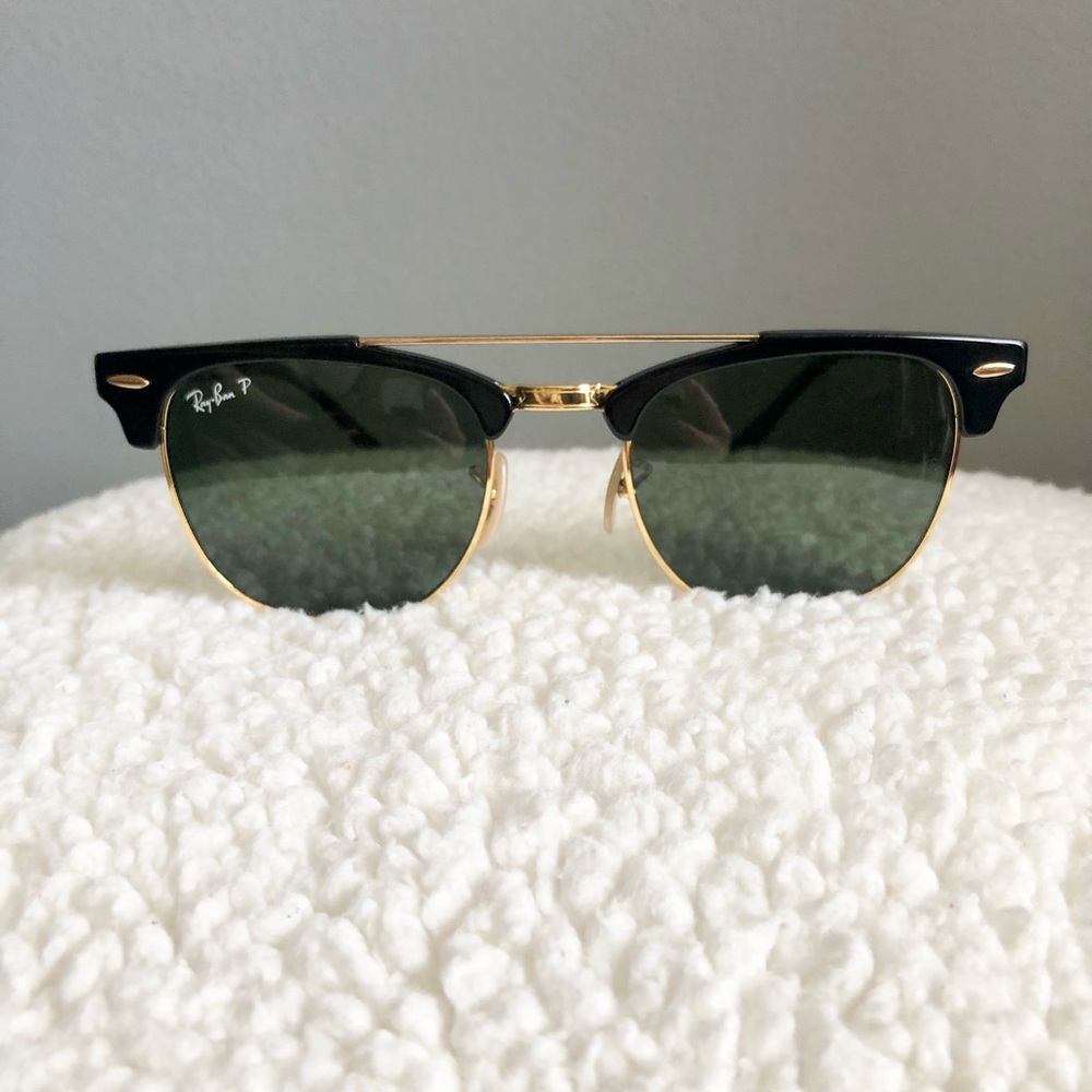 Ray-Ban Black and Gold Clubmaster Sunglasses